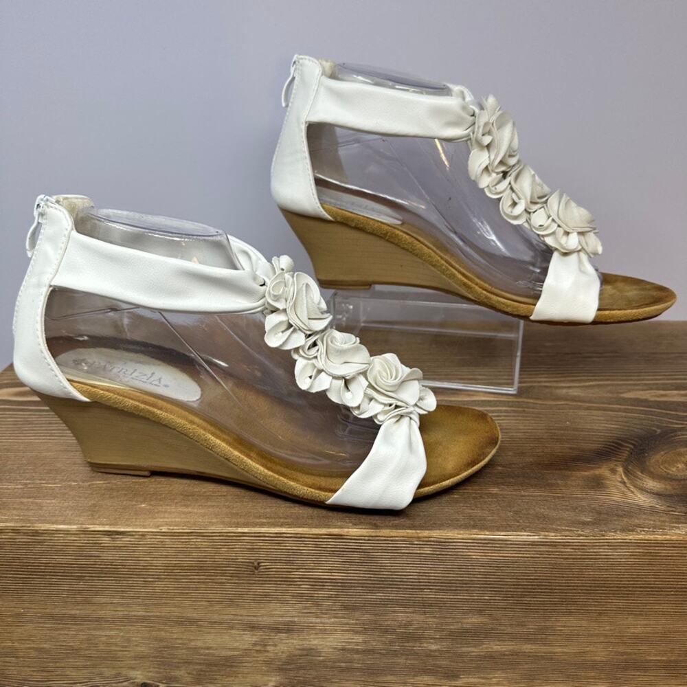 Patrizia by Spring Step SZ 10 Rosette Floral Wedge Sandals Bridal Soft Girl Boho